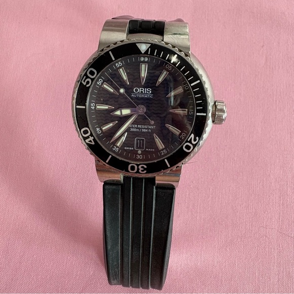 Oris Other - Oris Divers Date 7533P Stainless Steel Automatic Swiss Watch w/ Rubber Strap